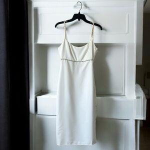 Sachin & Babi BHLDN Ivory Kinzie Midi Dress Rhinestones Straps Side Slit